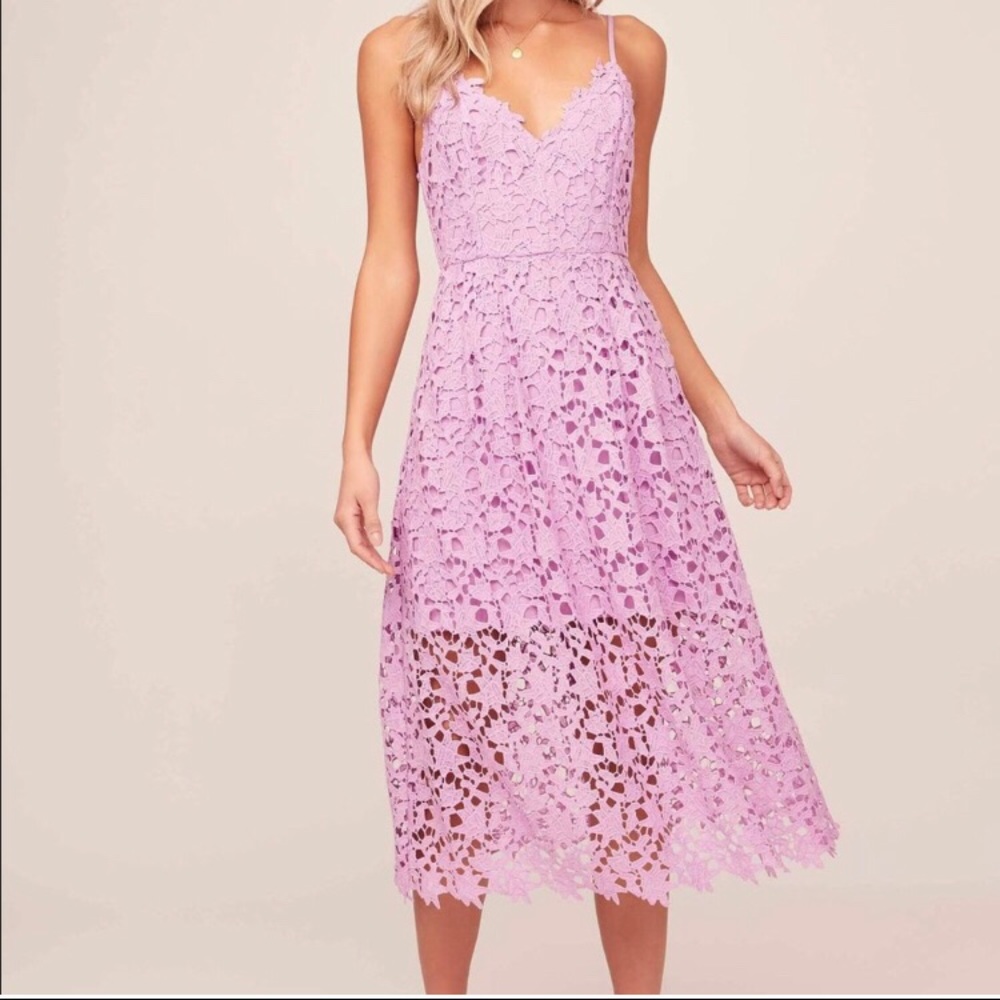 Lace A Line ASTR Midi Dress Orchid NWT Nordstrom